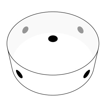 Rosette - 1 hole - 4 outlets