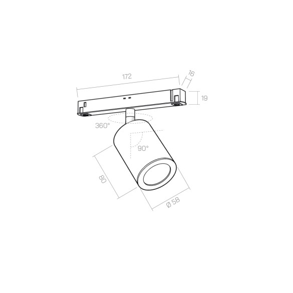 Faretto 48V CICCIO 8 - binario