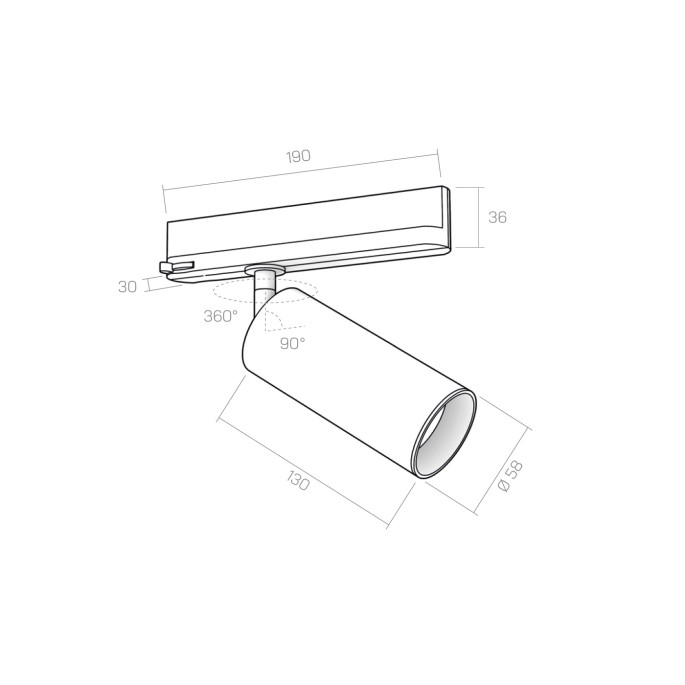 230V spotlight CICCIO 13 - track