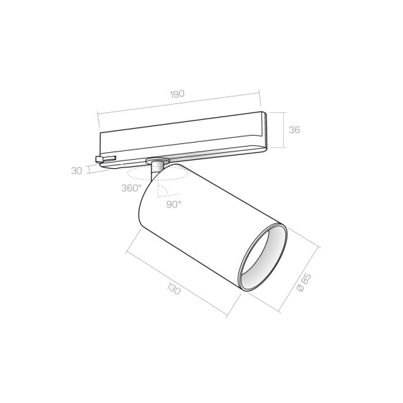 230V BRAVO 13 spotlight - track