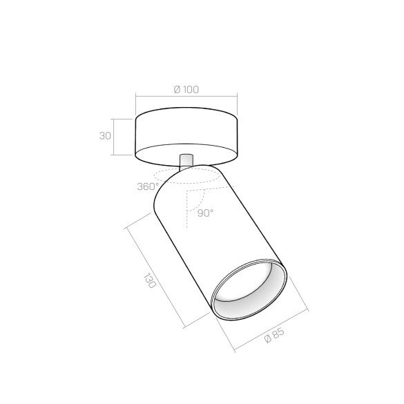 230V BRAVO 13 spotlight - ceiling mounted