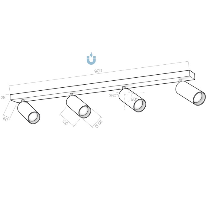 Plafoniera CICCIO 13x4