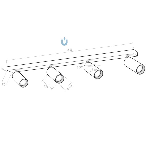 Plafoniera CICCIO 13x4