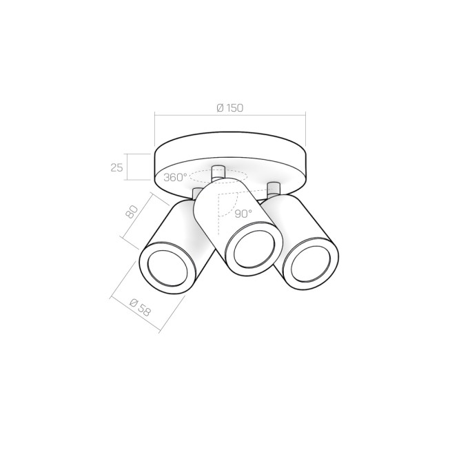 Plafoniera CICCIO 8x3