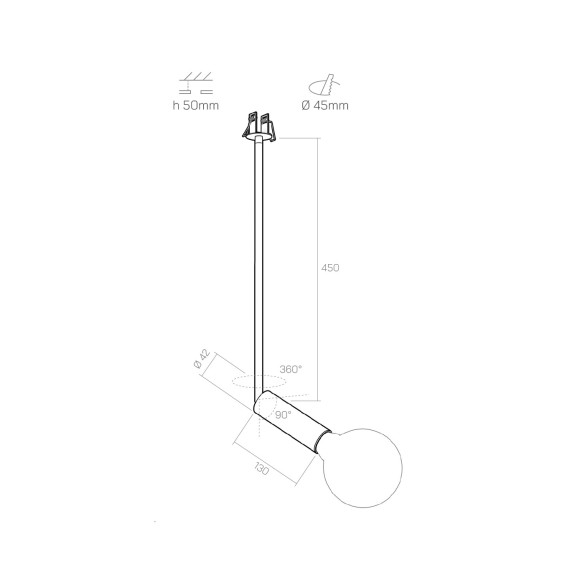 Suspension CRICCO T13 - recessed